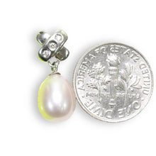 Load image into Gallery viewer, Lavender Pearl Pendant – 14k White Gold X Bail + Diamonds