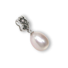 Load image into Gallery viewer, Lavender Pearl Pendant – 14k White Gold X Bail + Diamonds
