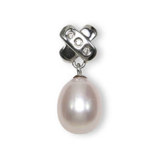 Load image into Gallery viewer, Lavender Pearl Pendant – 14k White Gold X Bail + Diamonds