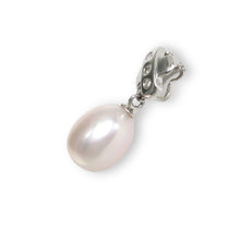 Load image into Gallery viewer, Lavender Pearl Pendant – 14k White Gold X Bail + Diamonds