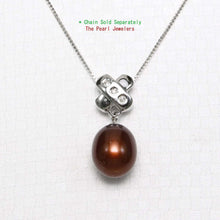 Load image into Gallery viewer, Chocolate Pearl Pendant – 14k White Gold X Bail + Diamonds