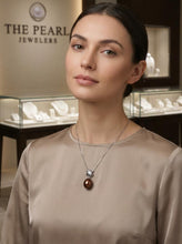 Load image into Gallery viewer, Chocolate Pearl Pendant – 14k White Gold X Bail + Diamonds