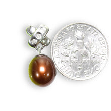 Load image into Gallery viewer, Chocolate Pearl Pendant – 14k White Gold X Bail + Diamonds