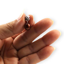 Load image into Gallery viewer, Chocolate Pearl Pendant – 14k White Gold X Bail + Diamonds