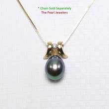 Load image into Gallery viewer, Peacock Pearl Pendant – 14k Yellow Gold Elephant Tusk + Diamond