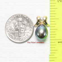Load image into Gallery viewer, Peacock Pearl Pendant – 14k Yellow Gold Elephant Tusk + Diamond