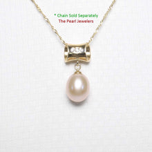 Load image into Gallery viewer, Pink Pearl Pendant – 14k Yellow Gold Tunnel Bail + Diamonds