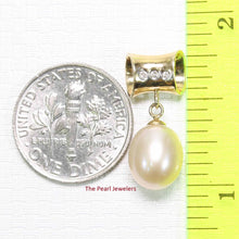 Load image into Gallery viewer, Pink Pearl Pendant – 14k Yellow Gold Tunnel Bail + Diamonds