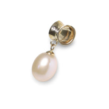 Load image into Gallery viewer, Pink Pearl Pendant – 14k Yellow Gold Tunnel Bail + Diamonds