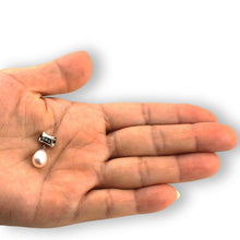 Load image into Gallery viewer, White Pearl Pendant – 14k White Gold Tunnel Bail + Diamonds