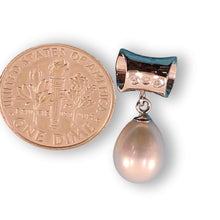 Load image into Gallery viewer, White Pearl Pendant – 14k White Gold Tunnel Bail + Diamonds