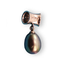 Load image into Gallery viewer, Blue Pearl Pendant – 14k White Gold Tunnel Bail + Diamonds