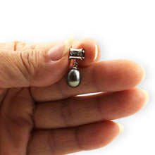 Load image into Gallery viewer, Blue Pearl Pendant – 14k White Gold Tunnel Bail + Diamonds