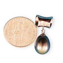 Load image into Gallery viewer, Blue Pearl Pendant – 14k White Gold Tunnel Bail + Diamonds