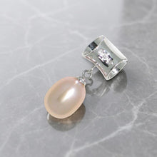 Load image into Gallery viewer, Pink Pearl Pendant – 14k White Gold Tunnel Bail + Diamonds