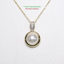 Load image into Gallery viewer, White Pearl Enhancer – 14k Yellow Gold + Diamonds
