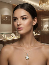 Load image into Gallery viewer, White Pearl Enhancer – 14k Yellow Gold + Diamonds