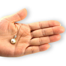 Load image into Gallery viewer, White Pearl Enhancer – 14k Yellow Gold + Diamonds