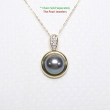 Load image into Gallery viewer, Black Pearl Enhancer – 14k Yellow Gold + Diamonds