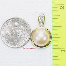 Load image into Gallery viewer, Pink Pearl Enhancer – 14k Yellow Gold + Diamonds