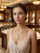 Load image into Gallery viewer, Pink Pearl Enhancer – 14k Yellow Gold + Diamonds