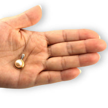 Load image into Gallery viewer, Pink Pearl Enhancer – 14k Yellow Gold + Diamonds