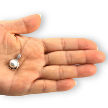 Load image into Gallery viewer, White Pearl Enhancer Pendant – 14k White Gold + Diamonds