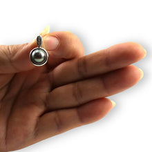 Load image into Gallery viewer, Black Peacock Pearl Enhancer – 14k White Gold + Diamonds