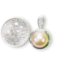 Load image into Gallery viewer, Lavender Pearl Enhancer – 14k White Gold + Diamonds