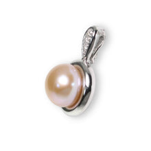 Load image into Gallery viewer, Lavender Pearl Enhancer – 14k White Gold + Diamonds