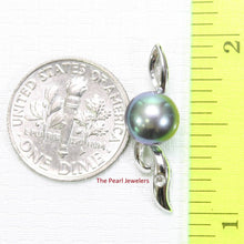 Load image into Gallery viewer, Peacock Pearl Pendant with Diamond – 14k White Gold Flowing Bail