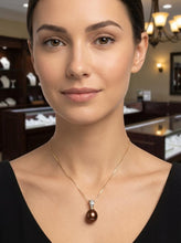 Load image into Gallery viewer, Chocolate Pearl Pendant with Diamonds – 14k Yellow Gold