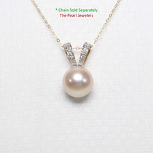 Load image into Gallery viewer, Pink Pearl Pendant with Diamond – 14k Yellow Gold Rabbit-Ear Bail