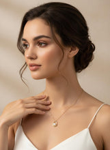 Load image into Gallery viewer, White Pearl Raindrop Pendant with Diamond – 14k Yellow Gold