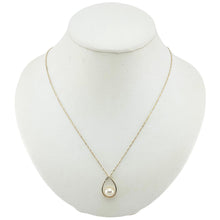Load image into Gallery viewer, Peach Pearl Raindrop Pendant with Diamond – 14k Yellow Gold