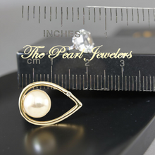 Load image into Gallery viewer, Peach Pearl Raindrop Pendant with Diamond – 14k Yellow Gold