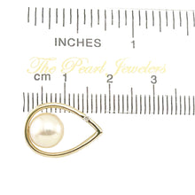 Load image into Gallery viewer, Peach Pearl Raindrop Pendant with Diamond – 14k Yellow Gold