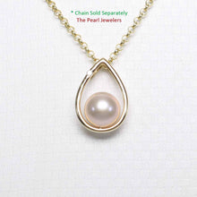 Load image into Gallery viewer, Lavender Pearl Raindrop Pendant with Diamond – 14k Yellow Gold