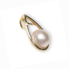 Load image into Gallery viewer, Lavender Pearl Raindrop Pendant with Diamond – 14k Yellow Gold