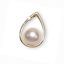 Load image into Gallery viewer, Lavender Pearl Raindrop Pendant with Diamond – 14k Yellow Gold