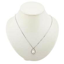 Load image into Gallery viewer, White Pearl Raindrop Pendant with Diamond – 14k White Gold