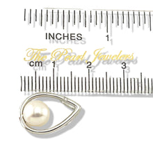 Load image into Gallery viewer, White Pearl Raindrop Pendant with Diamond – 14k White Gold