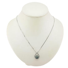 Load image into Gallery viewer, Peacock Pearl Raindrop Pendant with Diamond – 14k White Gold