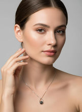 Load image into Gallery viewer, Peacock Pearl Raindrop Pendant with Diamond – 14k White Gold