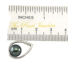 Load image into Gallery viewer, Peacock Pearl Raindrop Pendant with Diamond – 14k White Gold