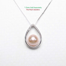 Load image into Gallery viewer, Pink Pearl Pendant with Diamond – 14k White Gold + Silver Chain Option