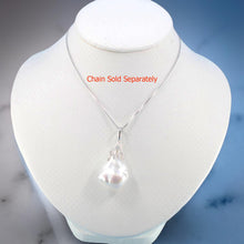 Load image into Gallery viewer, Baroque Pearl Pendant with Diamond “Vines” – 14k White Gold
