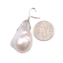 Load image into Gallery viewer, Baroque Pearl Pendant with Diamond “Vines” – 14k White Gold