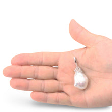 Load image into Gallery viewer, Baroque Pearl Pendant with Diamond “Vines” – 14k White Gold