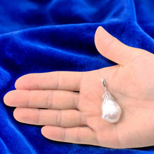 Load image into Gallery viewer, Baroque Pearl Pendant with Diamond “Vines” – 14k White Gold